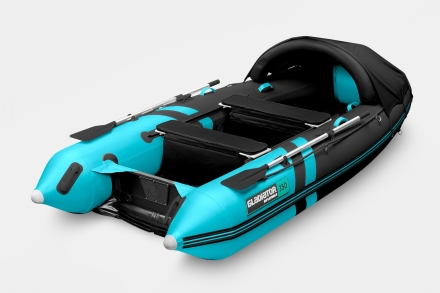 GLADIATOR E 350 PRO AIR Черно-бирюзовый моторная лодка ПВХ, фото 2