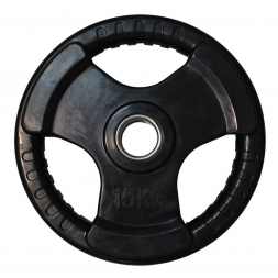 Диск обрезиненный ZSO черный 3 HANDLE  D-51, 15 кг, фото 1