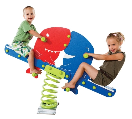 Качалка на пружине Shark twins для детской площадки - Крепление для бетонирования, фото 3