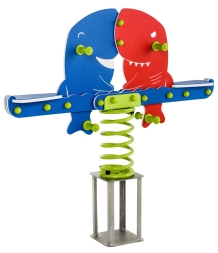 Качалка на пружине Shark twins для детской площадки - Крепление для бетонирования, фото 1