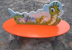 Скамейка детская Гусеница СП066 для игровой площадки, фото 2 Скамейка детская Гусеница СП066 для игровой площадки, фото 2