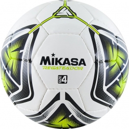 Мяч футб. &quot;MIKASA REGATEADOR4-G&quot;, р.4, 32пан, гл. ПВХ, руч.сш, лат.кам, бело-черн-зеленый