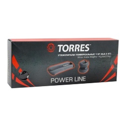 Утяжелители универсальные&quot;TORRES 1 кг&quot;, эрг. форма, неопрен, металл. песок, серо-черный, фото 2