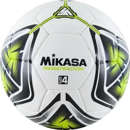 Мяч футб. &quot;MIKASA REGATEADOR4-G&quot;, р.4, 32пан, гл. ПВХ, руч.сш, лат.кам, бело-черн-зеленый