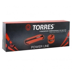 Утяжелители универсальные &quot;TORRES 2 кг&quot;, эрг. форма, неопрен, металл. песок, красно-черный, фото 2
