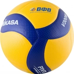 Мяч вол. &quot;MIKASA V300W&quot;, р.5, FIVB Appr, 18 пан, синт.кожа (микрофиб), клееный, бут.кам, желто-синий, фото 3