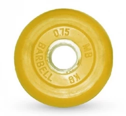 Диск обрезиненный цветной BARBELL 0,75 кг., d26мм
