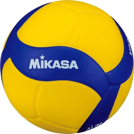 Мяч вол. &quot;MIKASA V330W&quot;, р.5, синт.кожа (ПУ), 18 пан., оф. парам. FIVB,клееный, бут.кам, желто-синий, фото 1