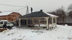 Навес для трех машин ЛИОН Несущий каркас, фото 2