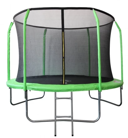 Батут 10FT 3,05м SportElite фиберглас, с защитной сеткой внутрь и лестницей, салатовый, GB30201-10FT, фото 1