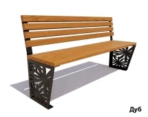 Парковая скамейка Ромашка, Лиственница (без подлокотников) 2,5 м