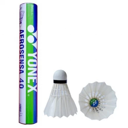 Воланы для бадминтона Yonex (перо/пробка), уп.12шт., белый, фото 1