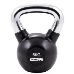 Гиря обрезиненная с хромированной ручкой PROFI-FIT, 6 кг