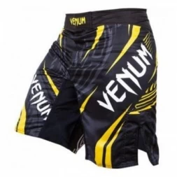 Шорты ММА Venum Lyoto Machida &quot;RYUJIN&quot; Fightshorts - Black/Yellow, фото 1