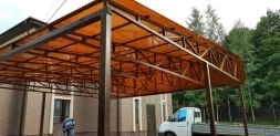 Односкатный навес для дачи