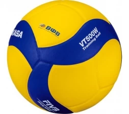 Мяч вол. утяж. &quot;MIKASA VT500W&quot;, р 5, синт.кожа, вес 500г, клееный, сине-желтый, фото 2