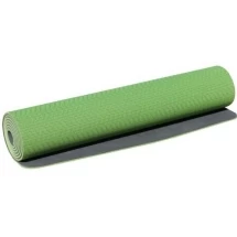 Коврик для йоги и фитнеса PROFI-FIT, 6 мм, ПРОФ (зеленый/серый)