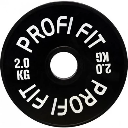 Диск для штанги каучуковый, черный, PROFI-FIT D-51, 2 кг, фото 1