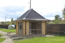Беседка из бруса профилированного №20 закрытого типа 4х4м Под ключ