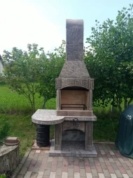 Печь № 5А — Барбекю меандр с круглым столом, фото 1