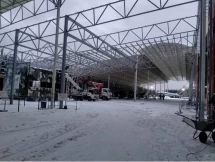 Высокий односкатный навес с большим пролетом