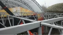 Высокий односкатный навес с большим пролетом