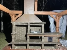 Печь Аристократ 824 Прямоугольный кирпич микс коричневого с желтым