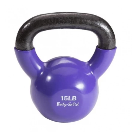 Гиря 6,8 кг (15lb) обрезиненная фиолетовая, фото 1