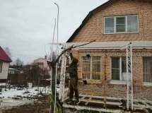 Навес веранда на сваях