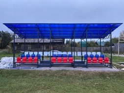Трибуна сборно-разборная 3-х рядная на 40 мест (с навесом, 2 прохода) СТ-234, фото 2