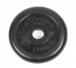 Диск обрезиненный Lite Weights 2471LW 26мм 1,25кг, черный, фото 1