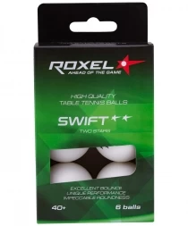 Мяч для настольного тенниса 2* Swift, белый, 6 шт., фото 1