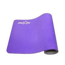 Коврик для йоги FM-201 TPE 173x61x0,6 см, фиолетовый/серый