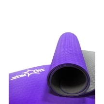 Коврик для йоги FM-201 TPE 173x61x0,6 см, фиолетовый/серый