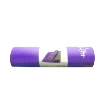 Коврик для йоги FM-201 TPE 173x61x0,6 см, фиолетовый/серый