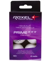 Мяч для настольного тенниса 3* Prime, белый, 6 шт.