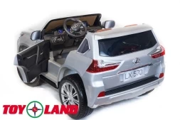 Двухместный 4х4 электромобиль Lexus LX570 с пультом 4WD (Серебристый) BK - F570, фото 5