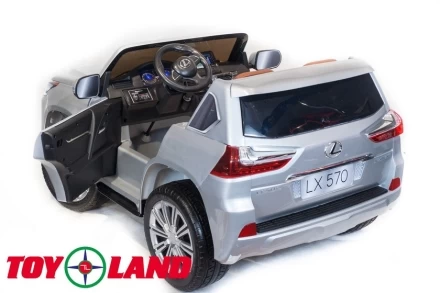 Двухместный 4х4 электромобиль Lexus LX570 с пультом 4WD (Серебристый) BK - F570, фото 5