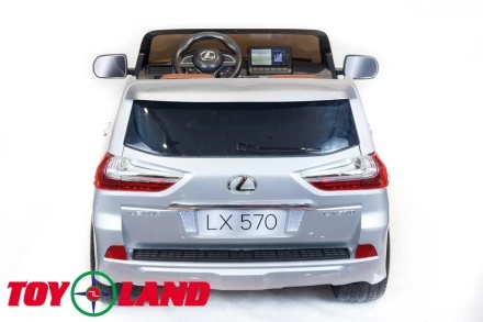 Двухместный 4х4 электромобиль Lexus LX570 с пультом 4WD (Серебристый) BK - F570, фото 3