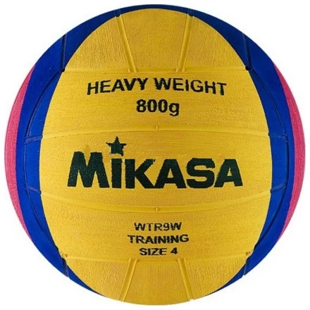 Мяч для водного поло &quot;MIKASA WTR9W&quot; р.4, жен, резина, вес 800 г, дл.окр. 65-67см,желто-сине-роз, фото 1