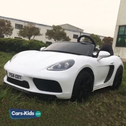 Электромобиль Porsche Cayman 180W белый, фото 5
