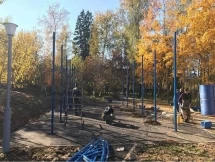 Арочный навес над тренажерной площадкой