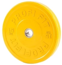 Диск для штанги каучуковый, цветной PROFI-FIT D-51, 15 кг