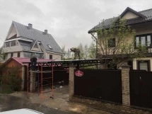 Односкатный навес на четырех опорах