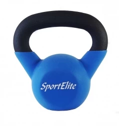 Гиря чугунная с виниловым покрытием SportElite  6 кг, матовая, фото 2