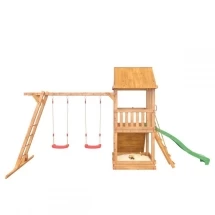 Детская деревянная игровая площадка Сибирика с рукоходом, цвет Savanna 