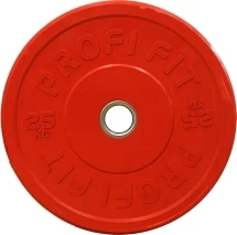 Диск для штанги каучуковый, цветной PROFI-FIT D-51, 25 кг