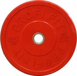 Диск для штанги каучуковый, цветной PROFI-FIT D-51, 25 кг, фото 1