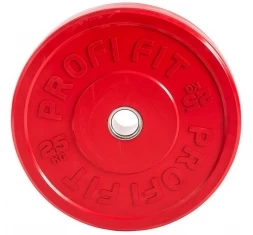 Диск для штанги каучуковый, цветной PROFI-FIT D-51, 25 кг, фото 5