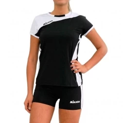 Форма волейб. жен. &quot;MIKASA&quot;, арт. MT375-046-L, р. L, 90% полиэстер 10% эластан, черно-белый
